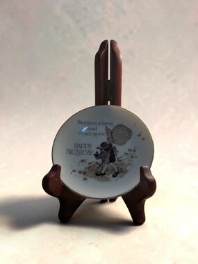 Holly Hobbie Ceramic Dish Plaque Happy Birthday Friend Vintage 1976